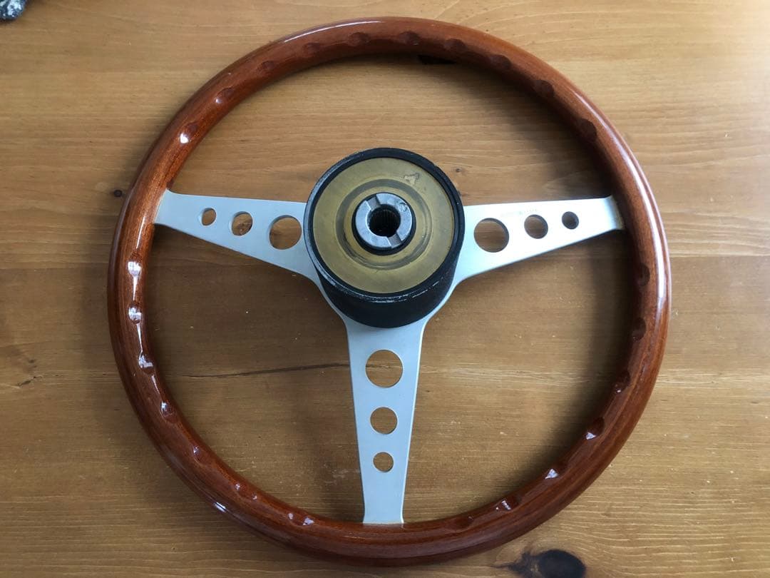 personal MONZA ウッドステアリング ホーンボタン付き 当時物 中古