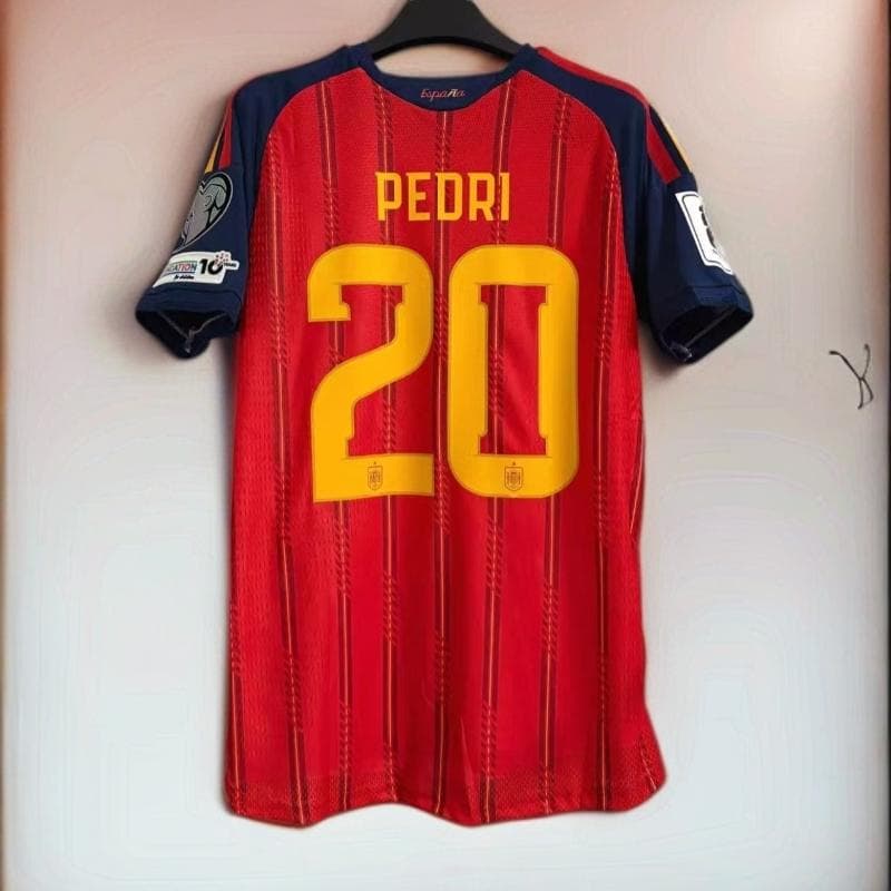 2026W杯 スペイン代表 ペドリ 20番 半袖 シャツ スペイン代表 2026 ホーム 半袖 ユニフォーム ジュニア No.20 ペドリ