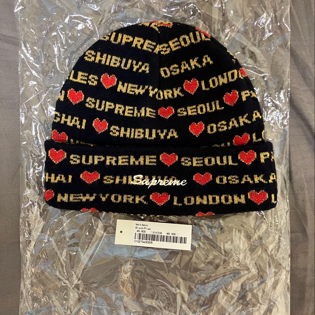 帽子 Supreme heart beanie black 24fw supreme Hearts Beanie black シュプリーム ビーニー