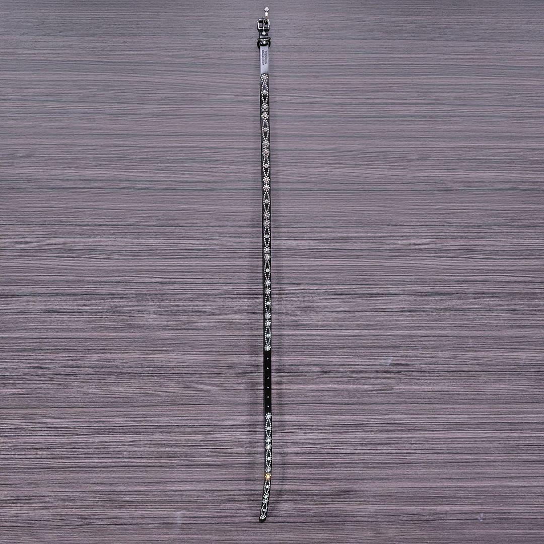 クロス銀□本革レザーフルスタッズナローベルト☆シルバーヴィンテージ