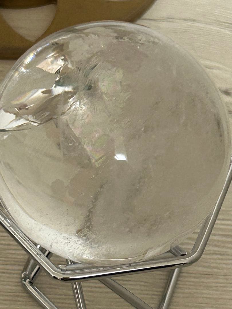 水晶インクォーツ スフィア 虹 天然石 置物