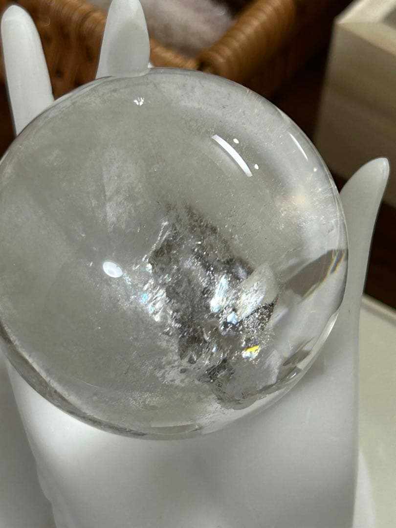 水晶インクォーツ スフィア 虹 天然石 置物