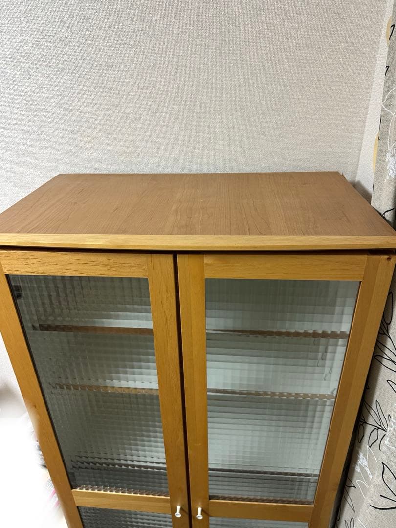 木製ガラス扉付き本棚 木製ラック 頼める便 ガラスキャビネット おしゃれ