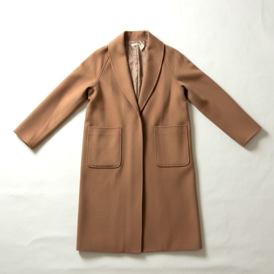 IENA カシミヤ混 ノーカラー ガウンリバーコート ロングコート M VERMEIL par iena（ヴェルメイユパーイエナ） コート アウター