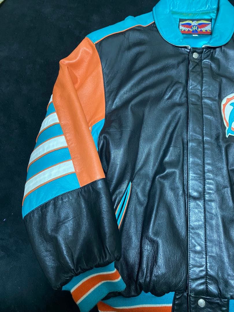 セール中Dolphins オールレザー ジャケット NFL - メルカリ