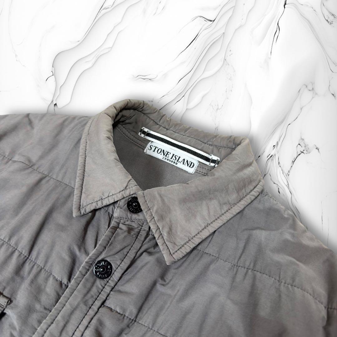 《11AW》STONE  ガーメントダイ キルティングシャツ グレー