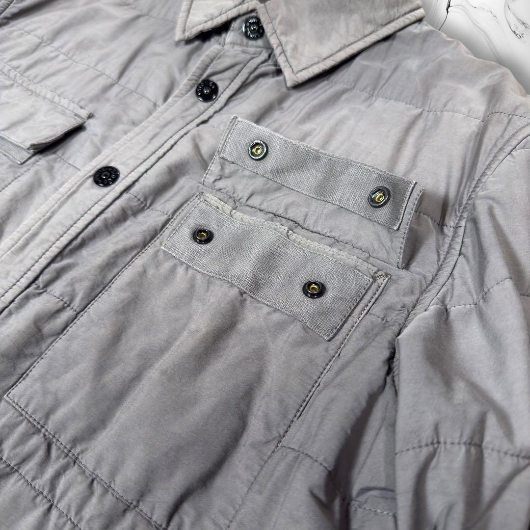 《11AW》STONE  ガーメントダイ キルティングシャツ グレー