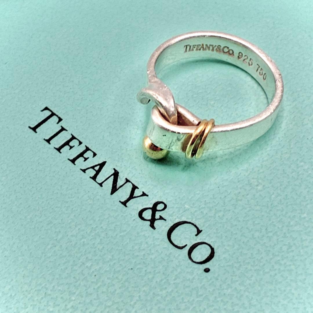 オールドティファニー 8号 フック＆アイ ラブノット リング 925×750