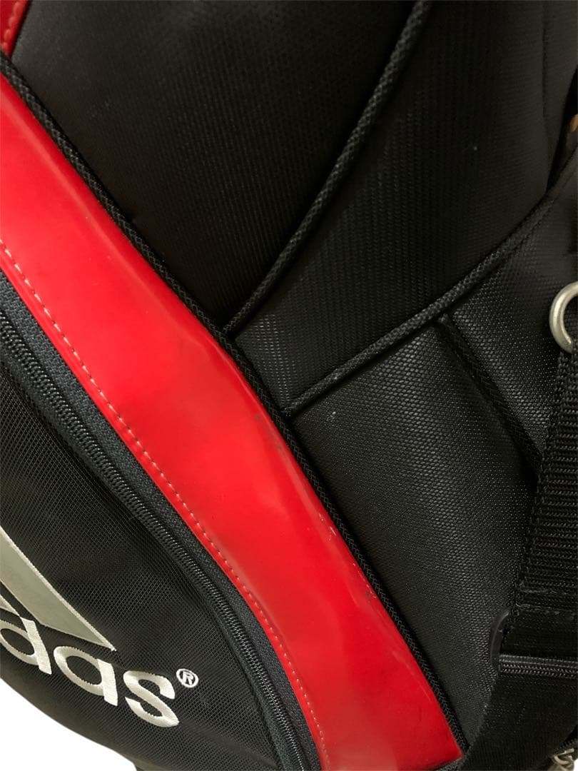 アディダスキャディーバッグ ゴルフバッグ 黒赤 おまけ付き