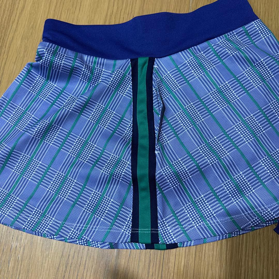 FILA テニスウェア3点セット 青緑チェック Lサイズ