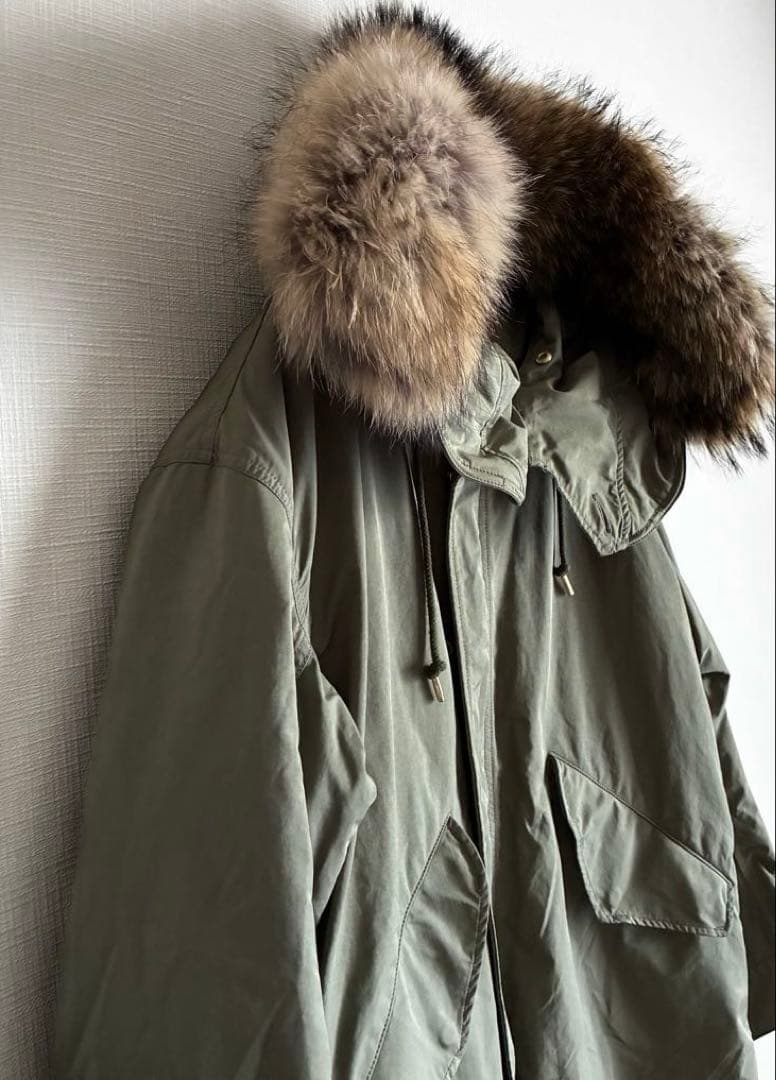 美品【ドゥーズィエムクラス】モッズコート ファーライナー付き カーキ