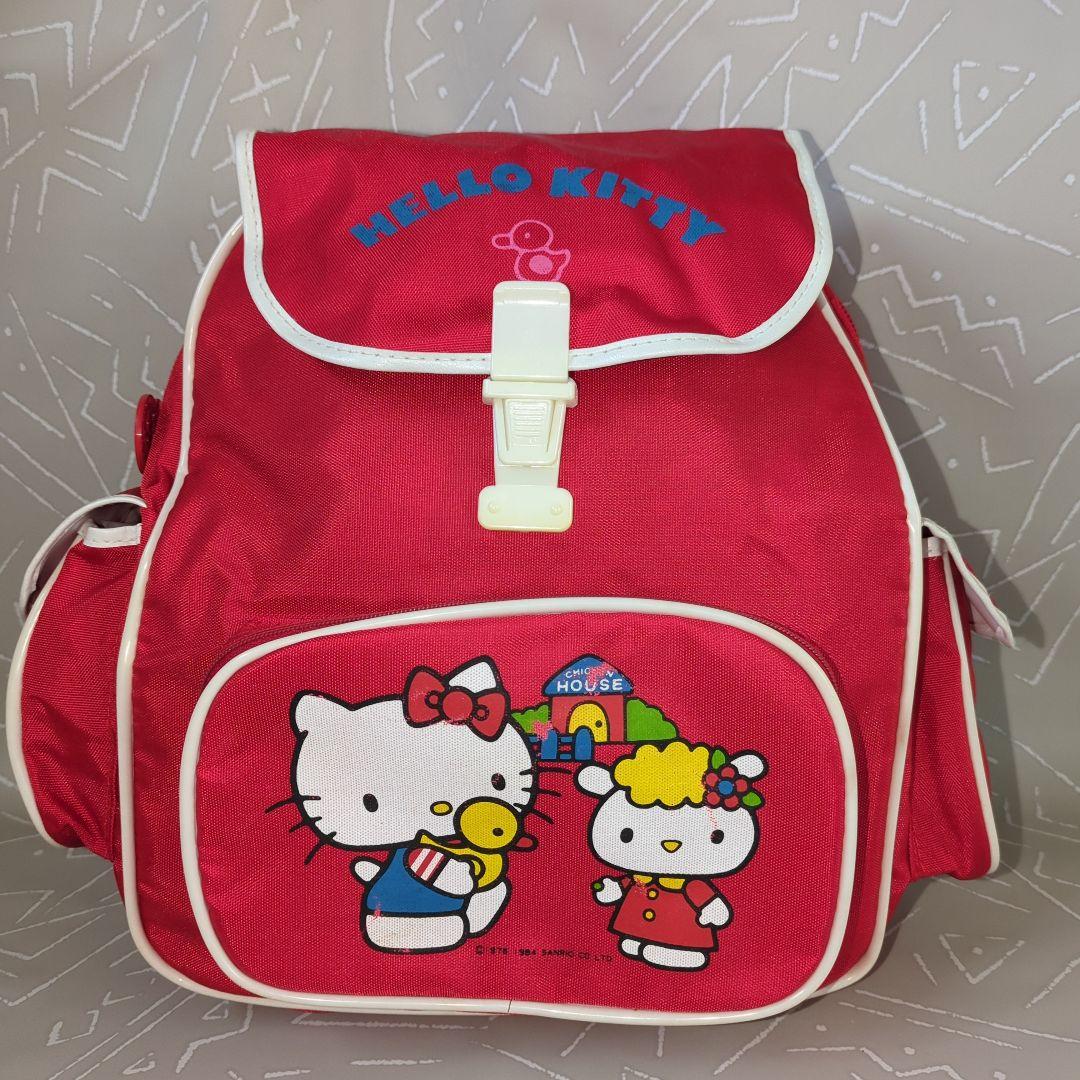 昭和レトロ】ハローキティ キティちゃん リュックサック 1984年 赤