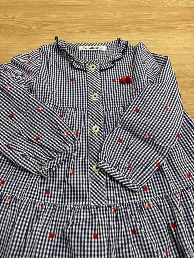 familiar ファミリア サイズ100 長袖ワンピース - メルカリ