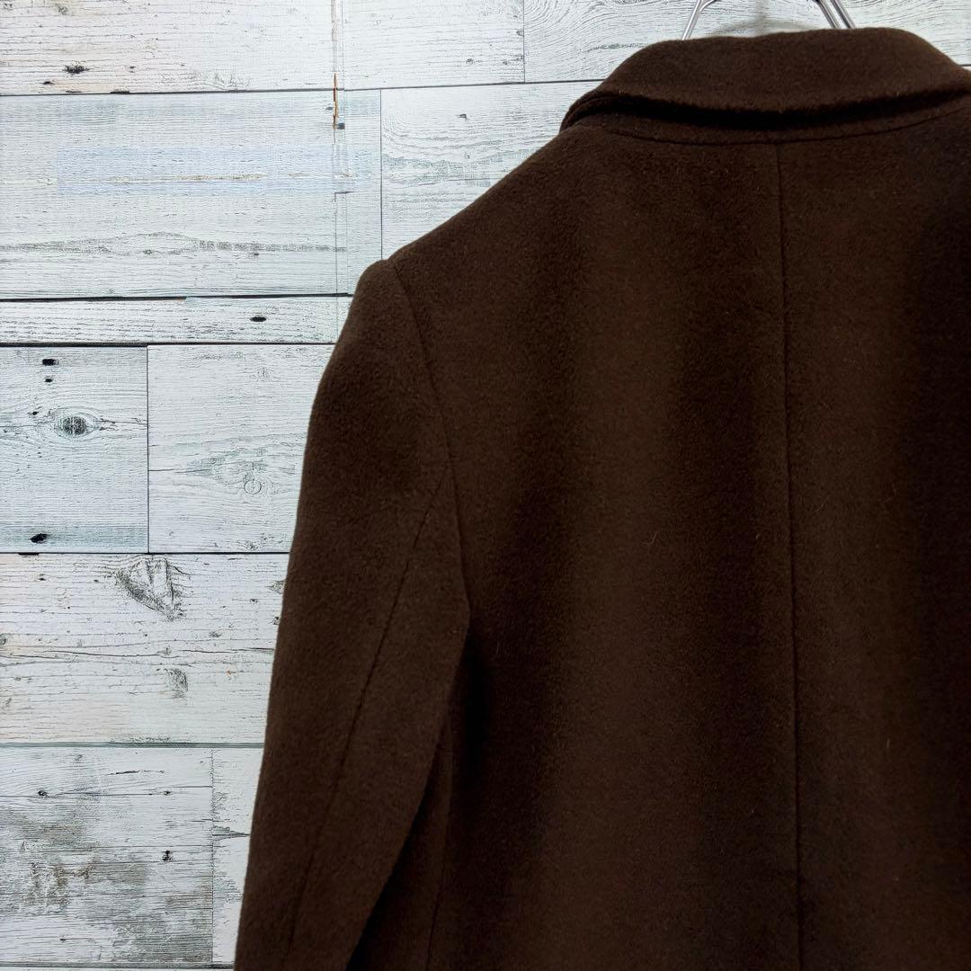 ☆大きいサイズ・XL☆チェスターコート 裏地総柄 羊毛&カシミヤ ブラウン