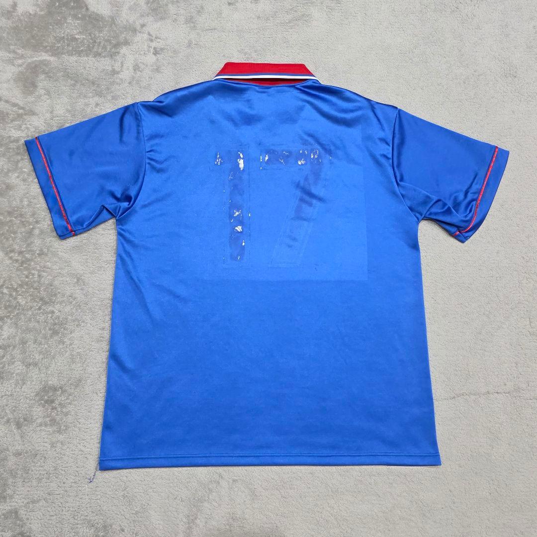 ennerre エネーレ サッカーユニフォーム O ブルー レッド 襟 - メルカリ