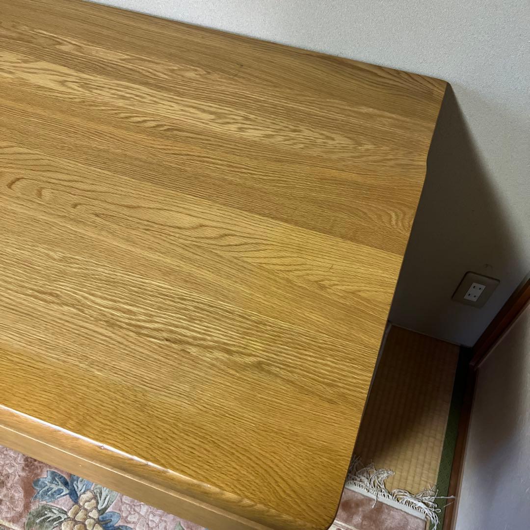 木製シンプルデスク 引き出し2つ 中古デスク、学習机 美品