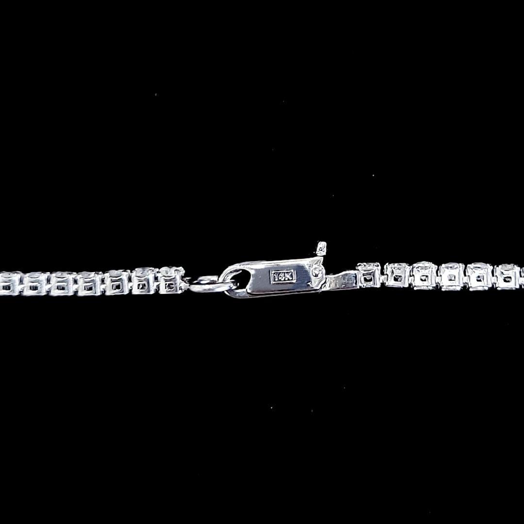 永遠の定番！白系 1.6ct　ダイヤモンド K14 WG テニスブレスレット 鑑