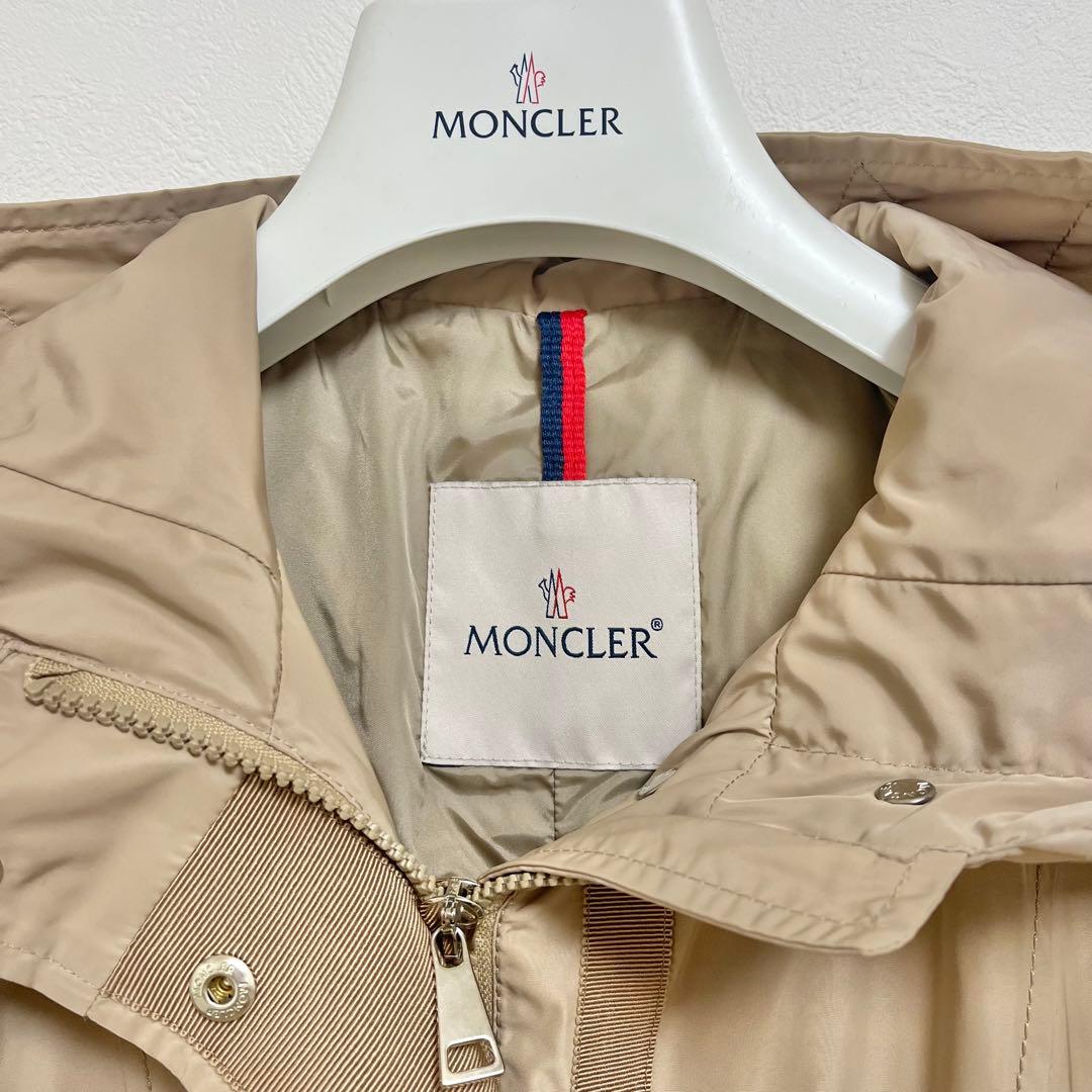 モンクレール TARAWA フーディ ナイロン ロングコート ベージュ サイズ0