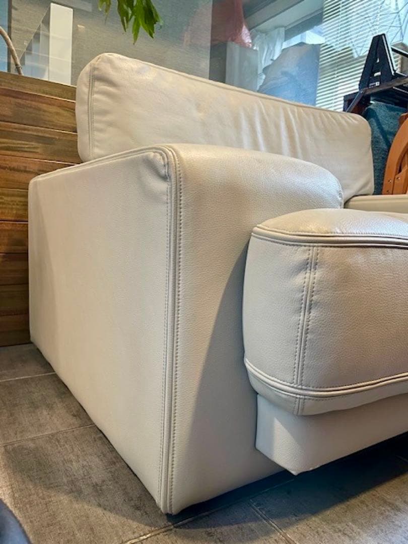 美品□maruniマルニ□ワイドシングルソファー/ラウンジアームソファー