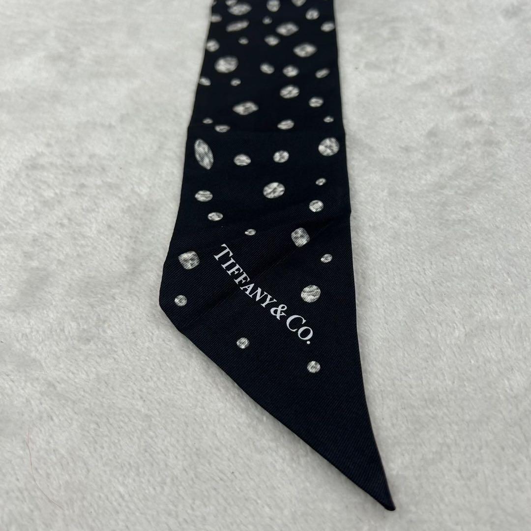 R105 美品 ティファニーアンドコー スカーフ ブラック レディース