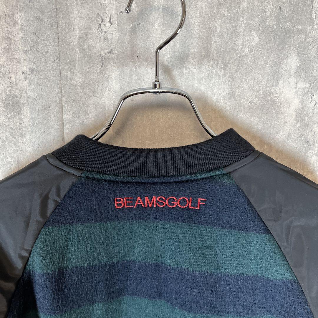 BEAMS GOLF ビームスゴルフ MA-1 ウール切替 ボーダー 刺繍ロゴ