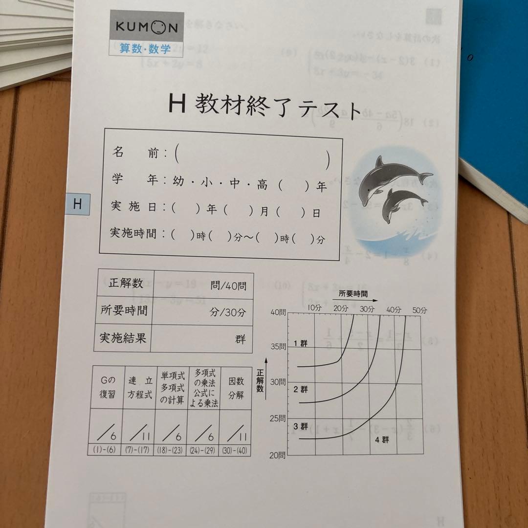 公文 数学 I プリント 200枚 解答 H教材テス - メルカリ