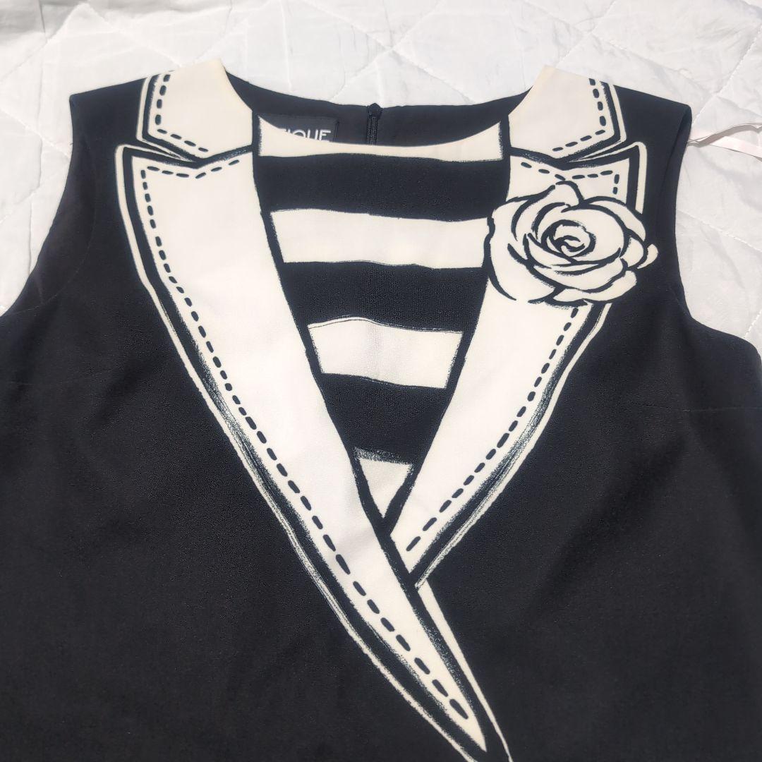 Happy様ブティックMOSCHINO ノースリーブミニワンピース だまし絵〜