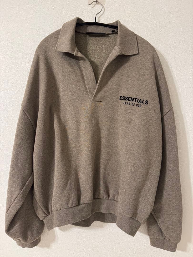 ESSENTIALS FEAR OF GOD ポロスウェット ベージュ セール】FOG ESSENTIALS/エッセンシャルズ 21SS BACK LOGO HALF ZIP