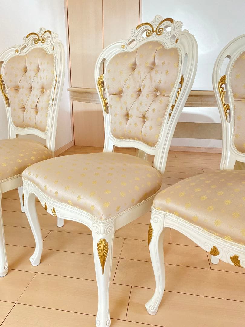 ④サルタレッリヴェルサイユ ダイニングテーブル &チェア4脚 ※5点販売