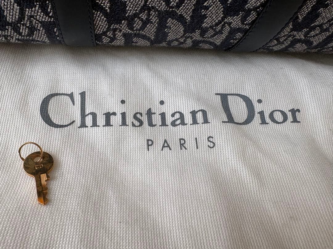 ⑥クリスチャンディオール トロッター柄 D金具 ボストンバッグ 南京錠