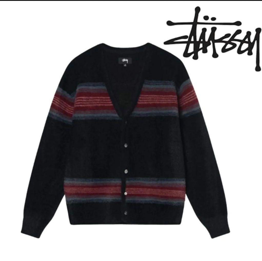 Stussy stripe shaggy cardigan Mサイズ ☆入手困難☆STUSSY STRIPE SHAGGY CARDIGAN (STUSSY/カーディガン