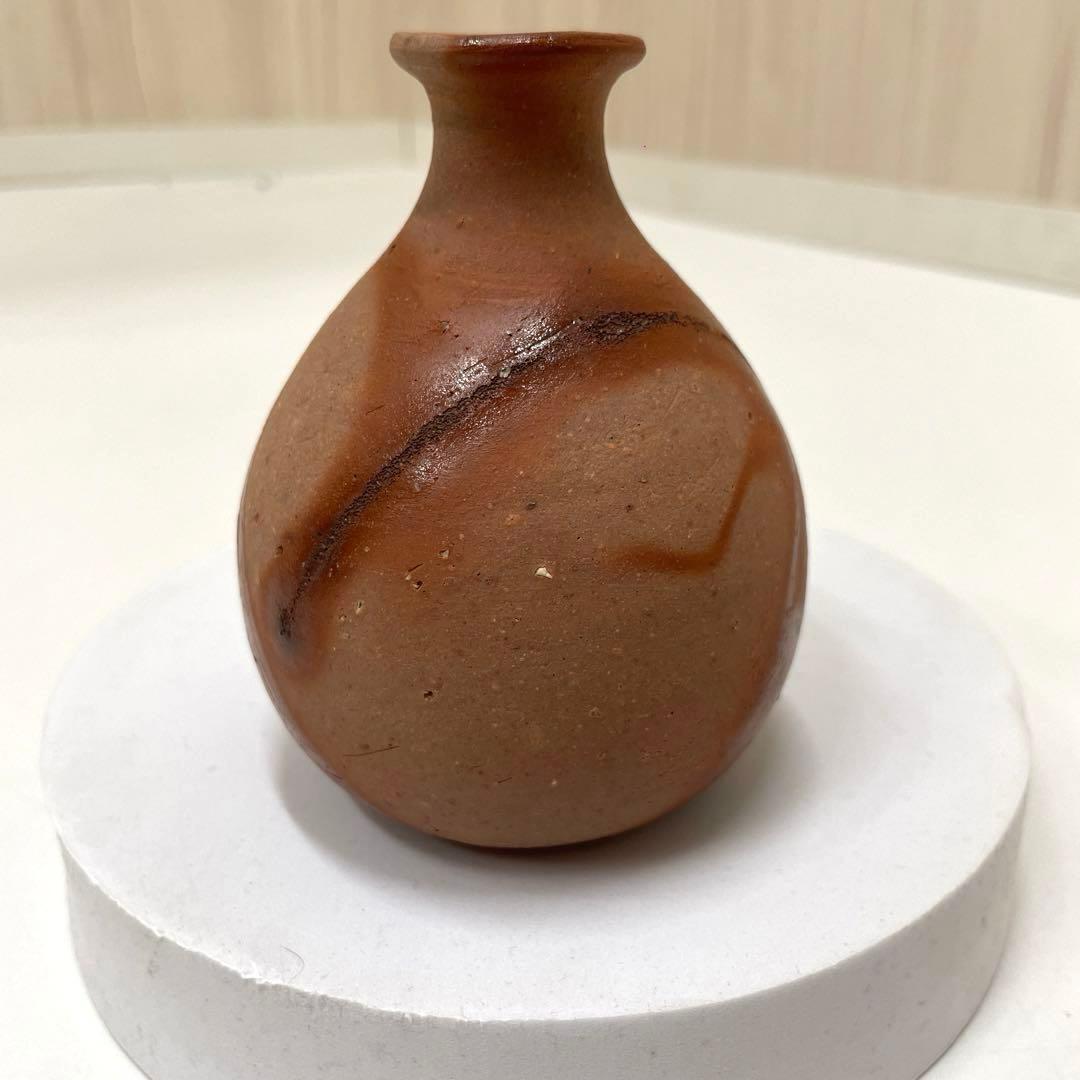 XG251 陶芸家・酒器・備前焼・伊勢崎紳・緋襷・徳利・共箱・栞付 XG251