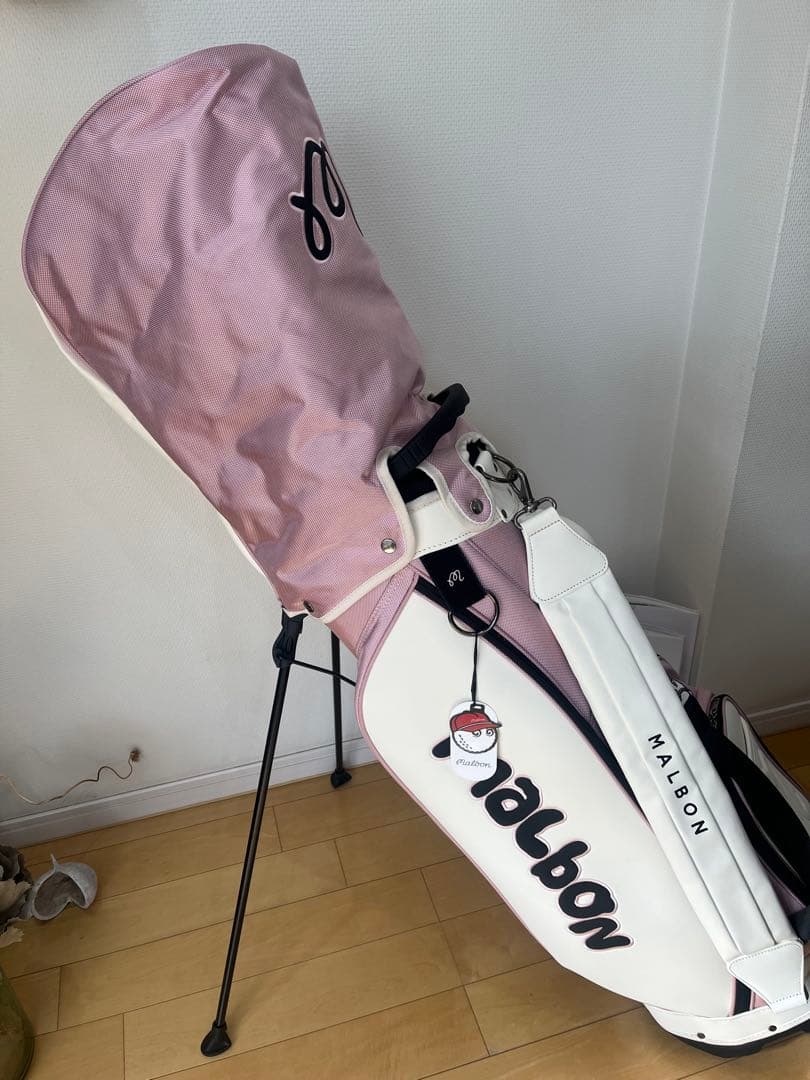 malbon ゴルフバッグ ピンク/ホワイト