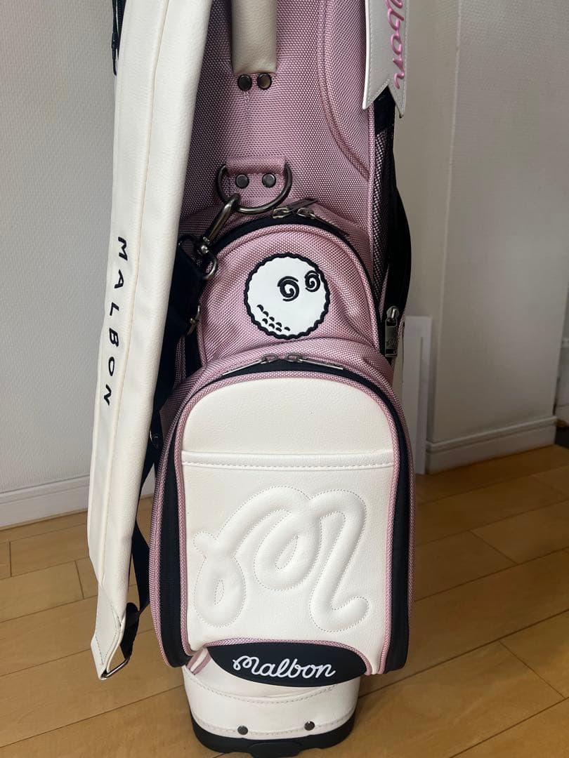 malbon ゴルフバッグ ピンク/ホワイト