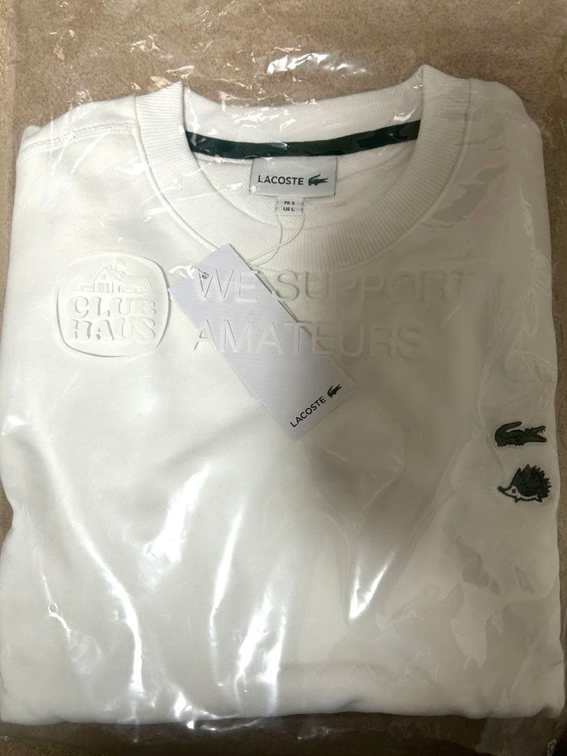 安価スポーツ - CLUBHAUS LACOSTE Crew Sweat White L