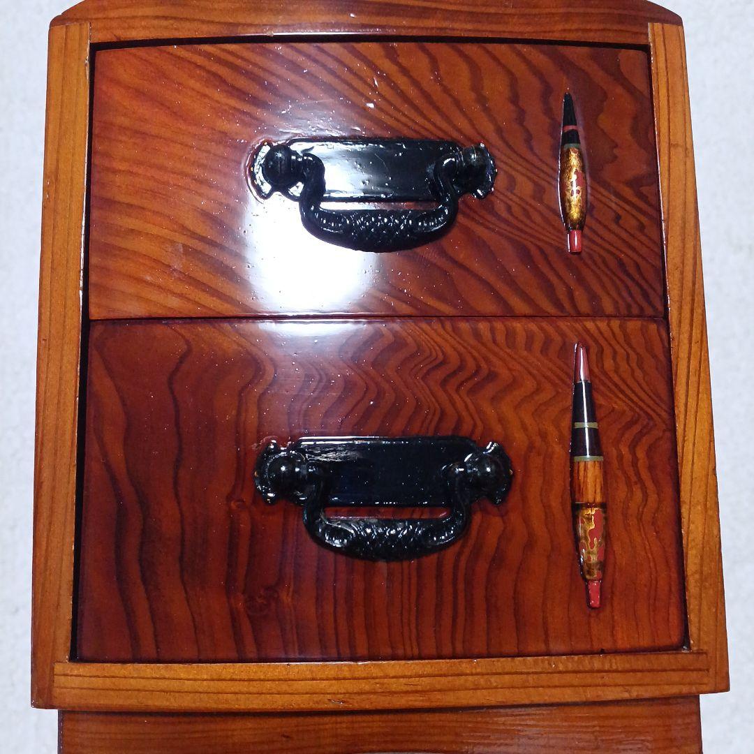 銘木 タナゴ小道具箱 極小箪笥 小物入 タナゴ竿 ハエ竿 渓流竿 和竿