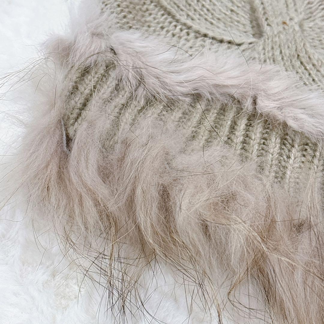 貴重✨️【ロペピクニックパサージュ】ラクーン ラビット毛フード付き