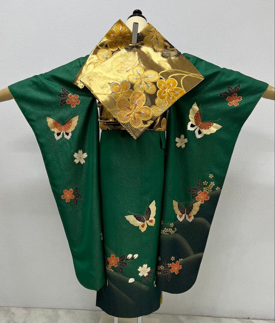振り袖 フルセット 別誂長襦袢 金彩加工 ラメ入り 成人式 蝶々 797