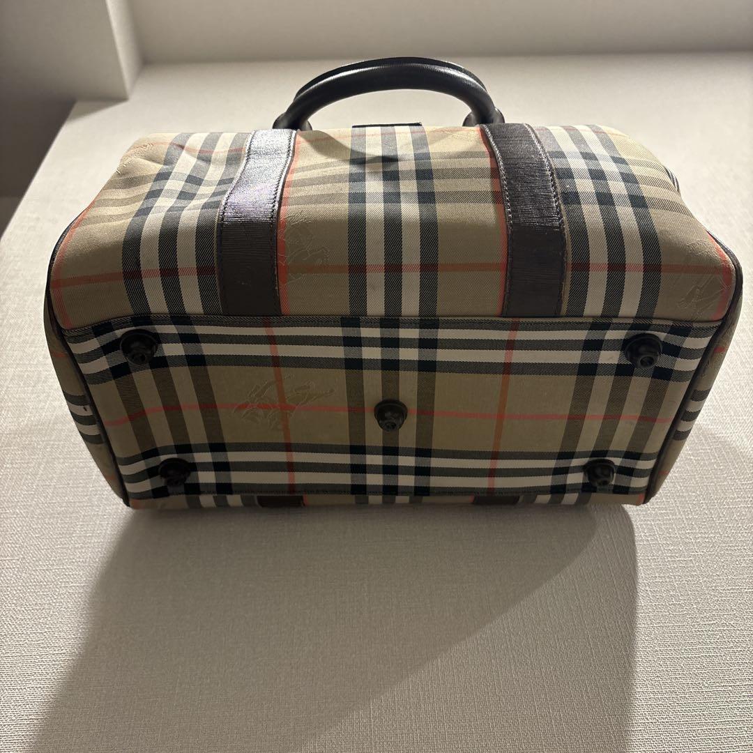 バーバリー ミニボストンバッグ ノバチェック シャドーホース ロゴプレート