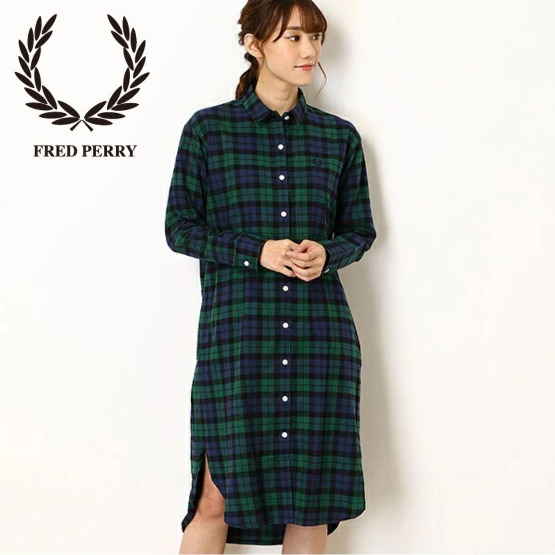 未使用　フレッドペリー　シャツドレス　ブラックウォッチ　サイズS相当 FRED PERRY（フレッドペリー） シャツドレス D3152 レディース