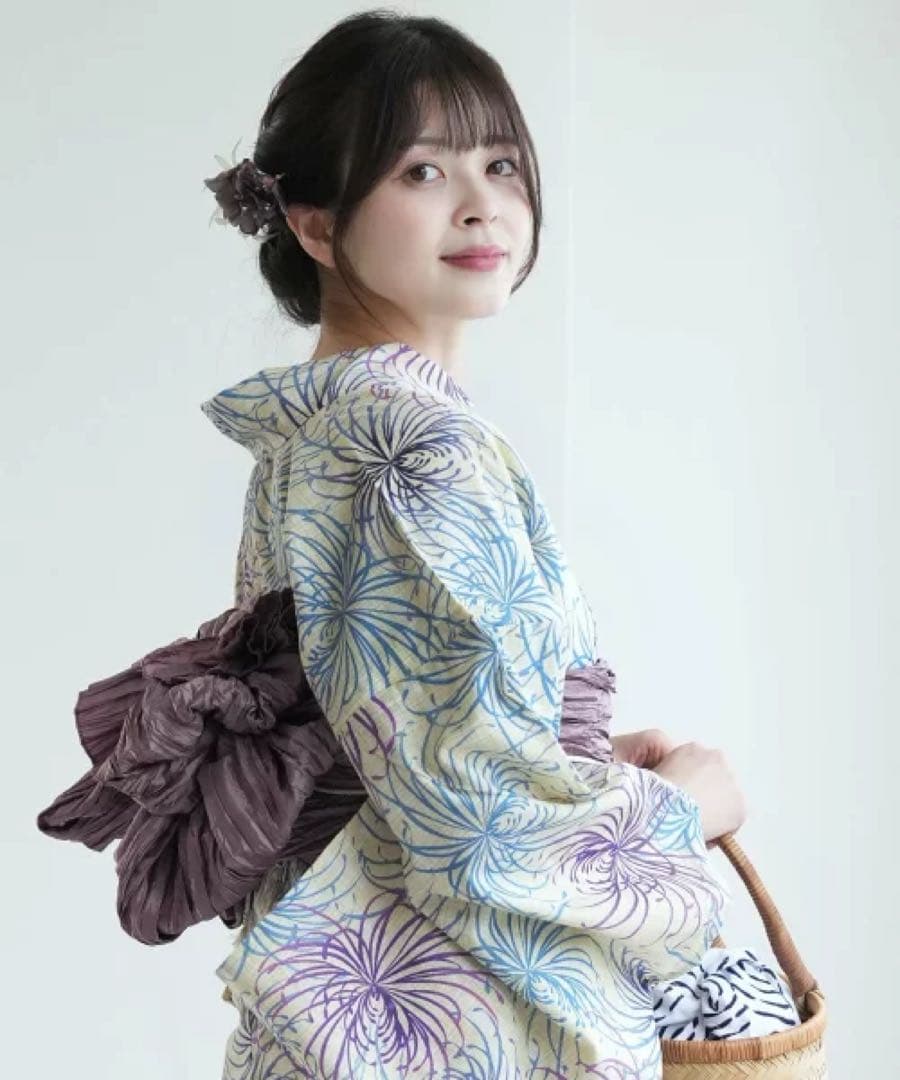 utatane/(W)浴衣3点セット 綿麻 涼しげ京糸菊 utatane｜utatane/(W)浴衣3点セット 綿麻 涼しげ京糸菊 | Rakuten