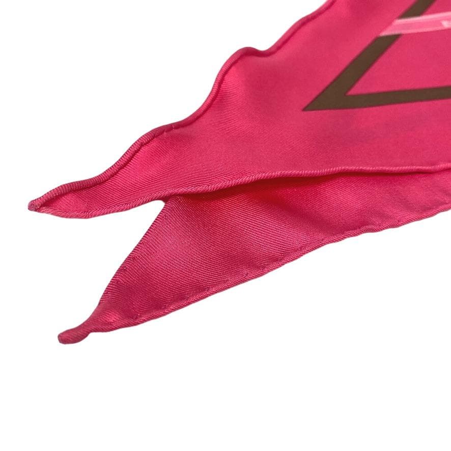 エルメス HERMES ポワントゥ 三角スカーフ スカーフ シルク ピンク