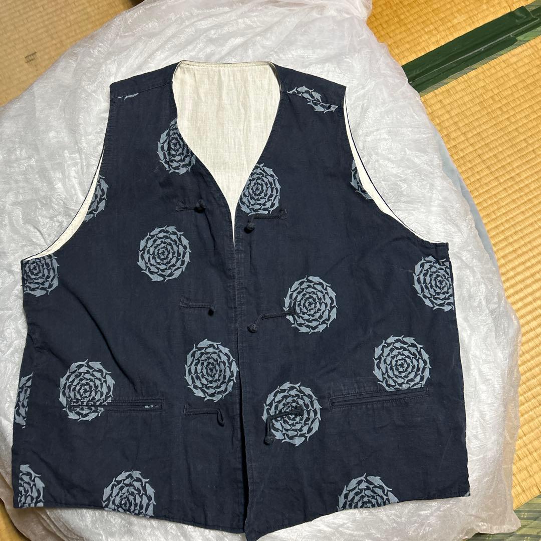 KAPITAL ネイビー 魚柄のベスト男女兼用 カラーから探す | KAPITAL