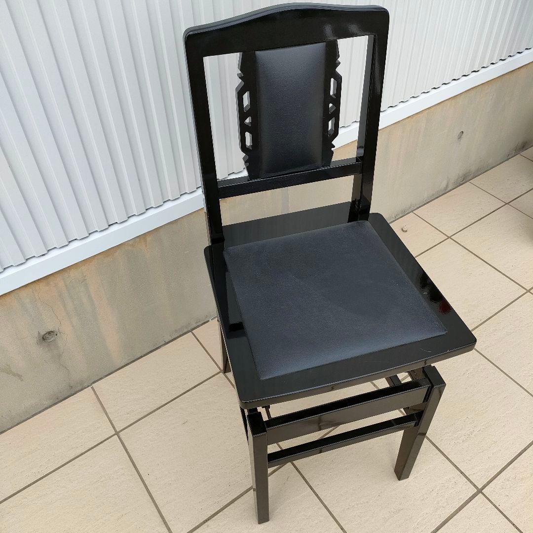 希少 名陽木工 PEACOCK ピーコック ピアノ椅子 背付 木製 高さ調整可能