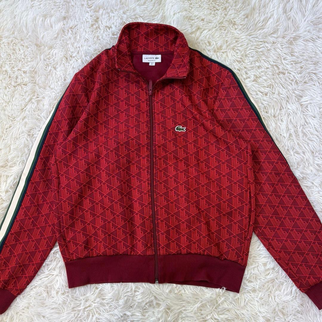 LACOSTE モノグラム トラックジャージ セットアップ 赤 - メルカリ