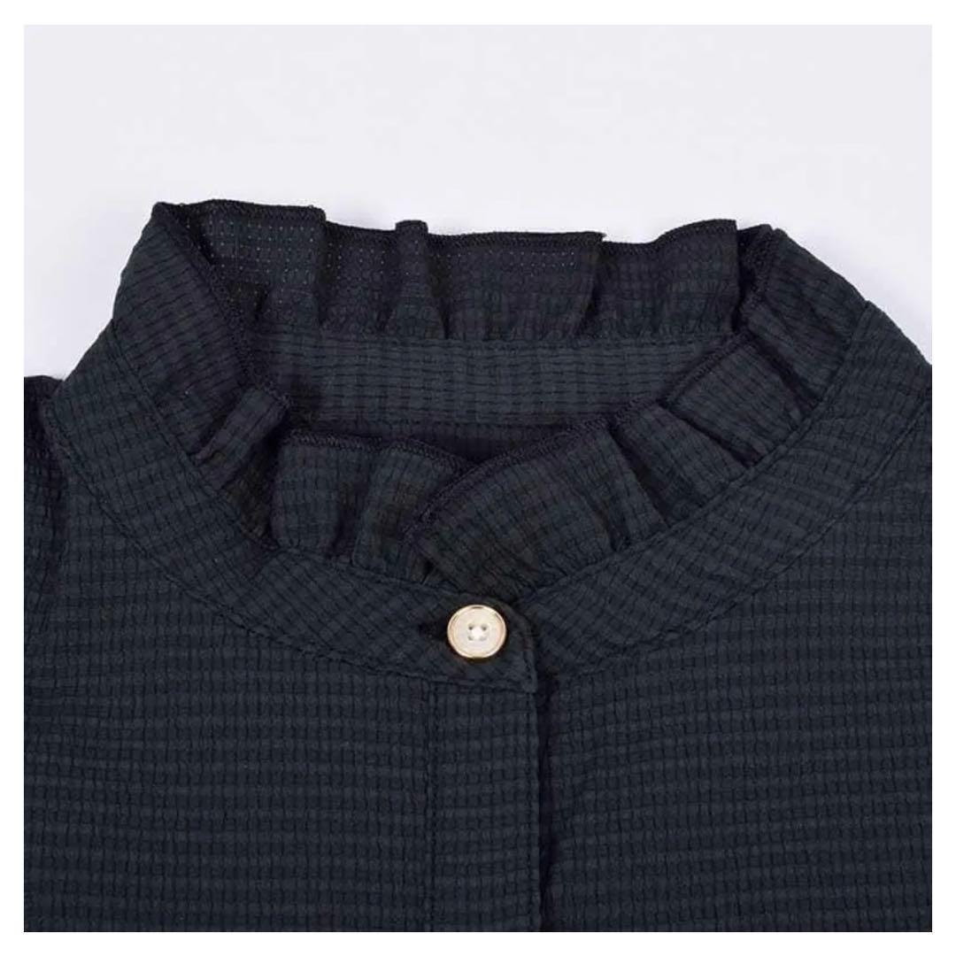 レザレクション新品【フリルブラウス ブラック】ゴルフレディーストップス