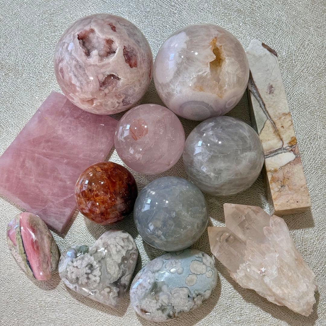 ブルーローズクォーツ グレー スフィア 53mm マダガスカル産 天然石