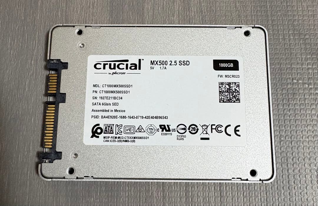 内蔵型SSD Crucial SATA 2.5inch SSD MX500 1TB