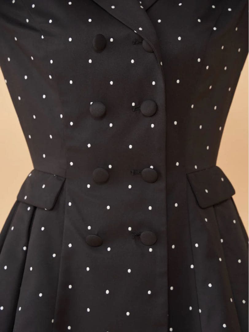 Darichバックコンシャスジャケットミニワンピース ドット 黒 Darich