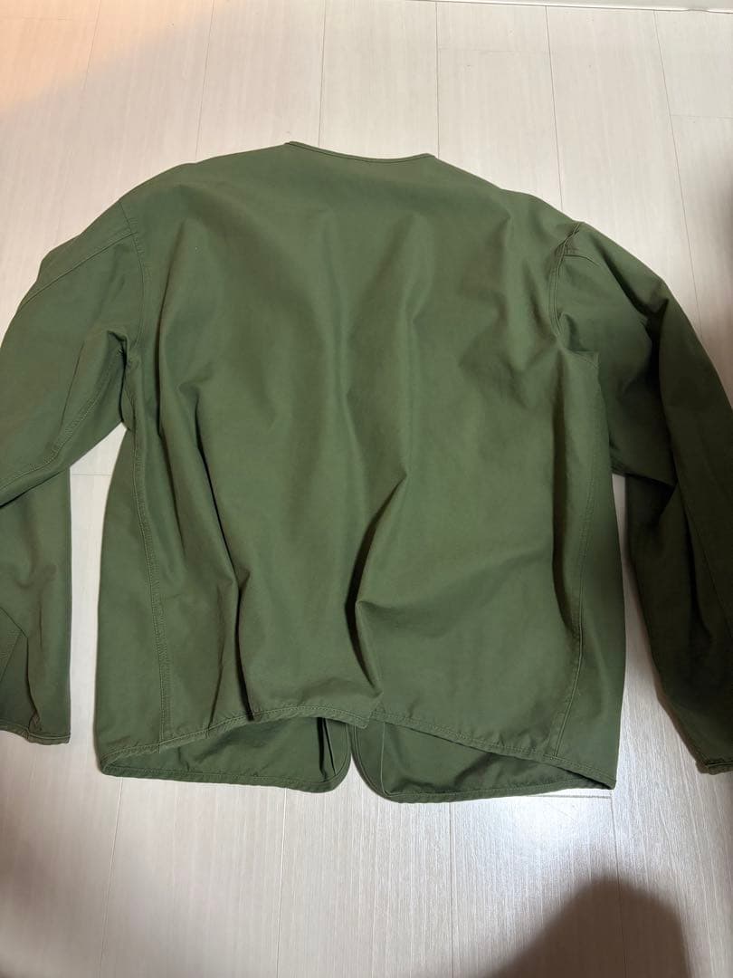 WAX THMノーカラージャケット Lサイズ オリーブ｜WAX（ワックス